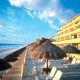 Hotel Fiesta Americna Condesa on the beach in Cancun Beach & Moon Tower