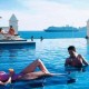 Relaxing in the infintiy pool at the Riu Palace Cabo San Lucas hotel lounging