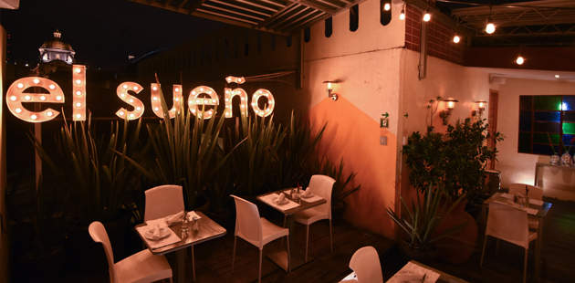 Terraza del hotel El Sueño en Puebla